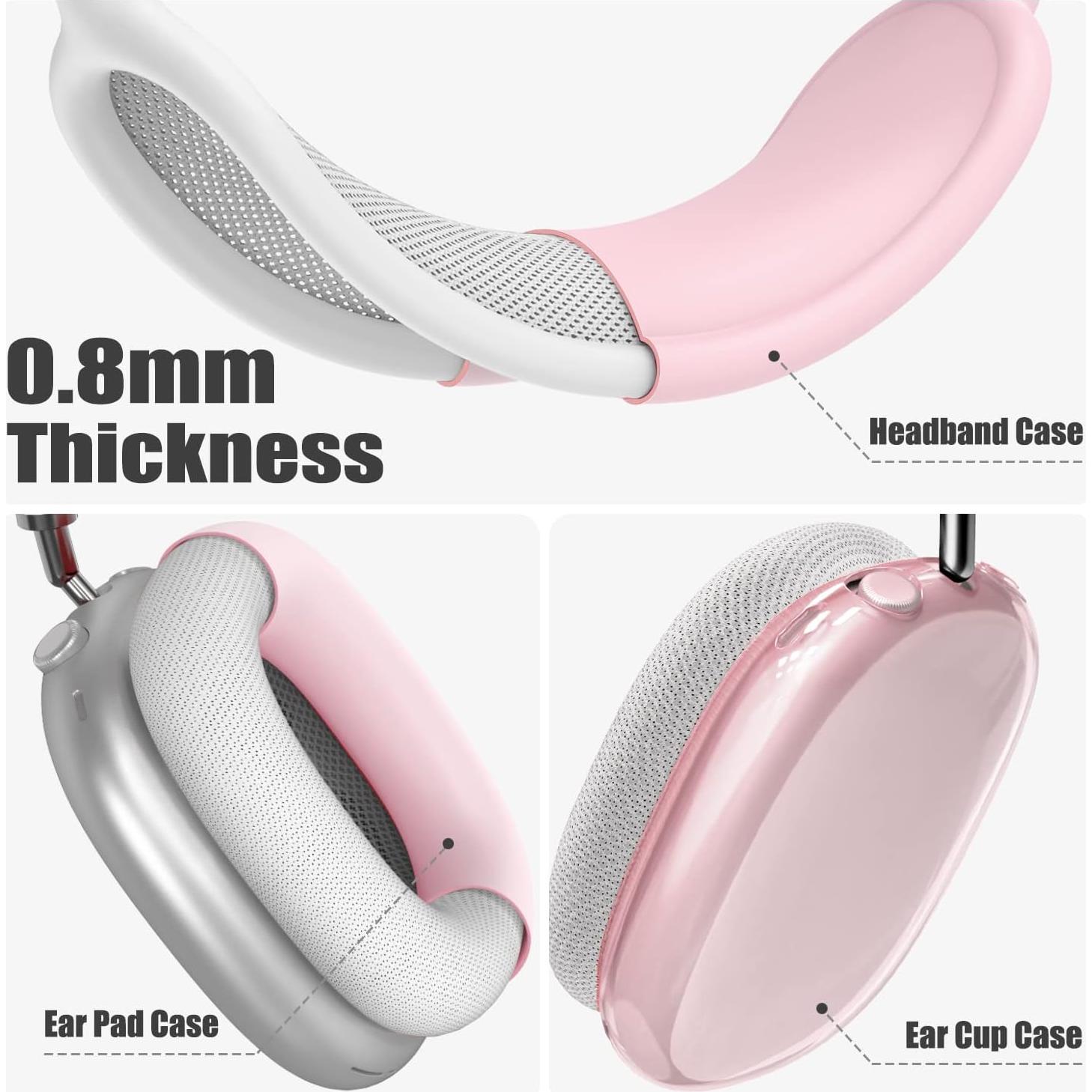 Set 4 en 1 Funda para AirPods Max Galafoki Rosa Claro