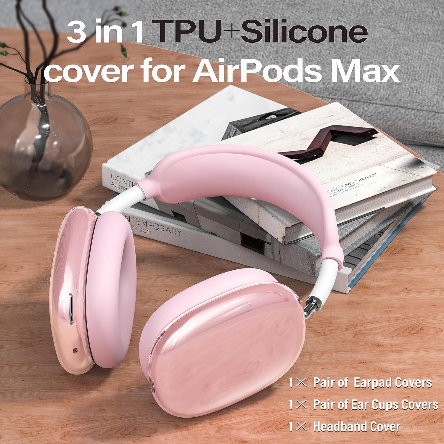 Set 4 en 1 Funda para AirPods Max Galafoki Rosa Claro