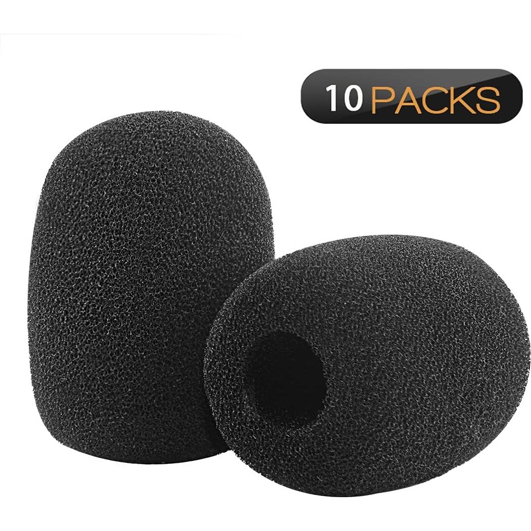 Filtro de Espuma Geekria para Micrófonos 10 Unidades Negro