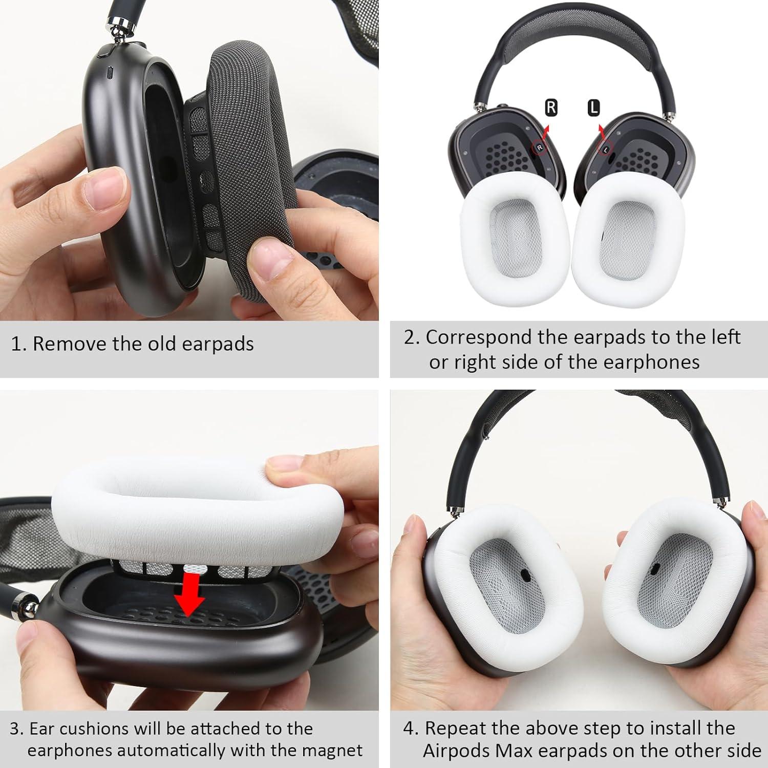 Almohadillas de oido Earrock para AirPods Max de piel de cordero