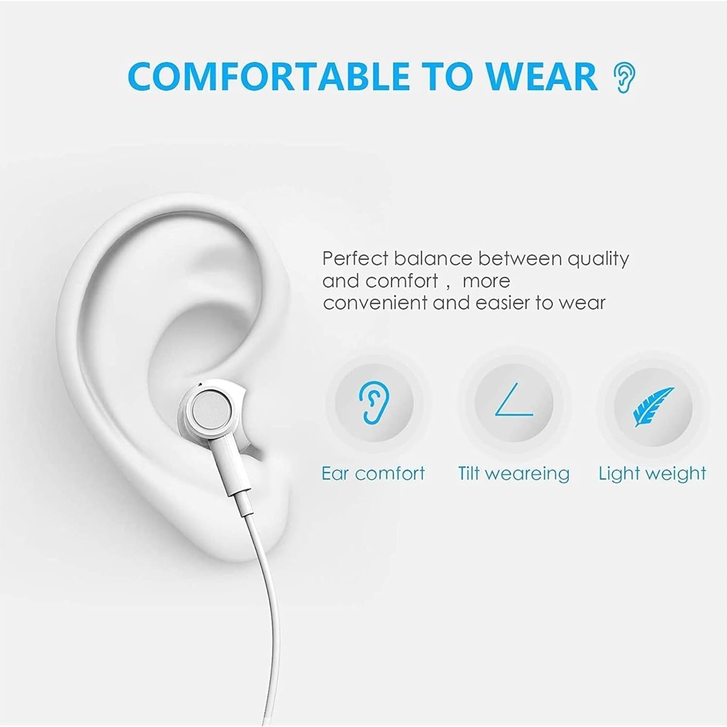 USB C Wired Headphones for iPhone,Earbuds Built-in Microphone & Volume Control,Earphones Compatible with iPhone 16 15 Pro Max Plus，Compatible with USB C Interface.