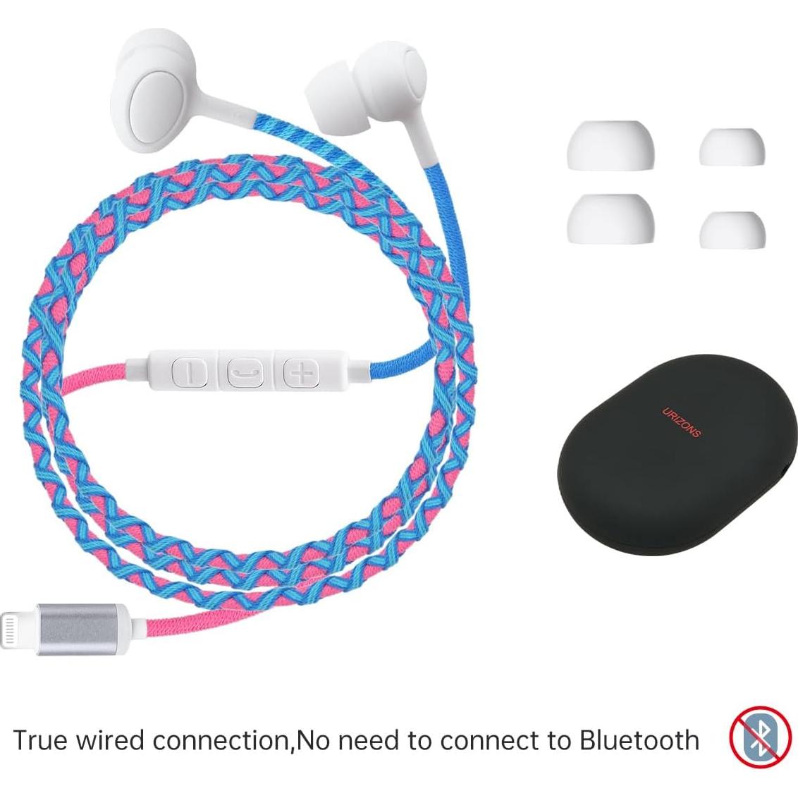 Auriculares con cable URIZONS MZF7 trenzados con micrófono