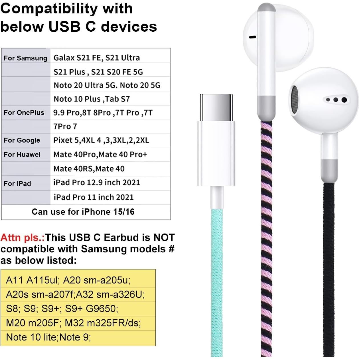 Auriculares USB C URIZONS TC7 trenzados con micrófono y volumen