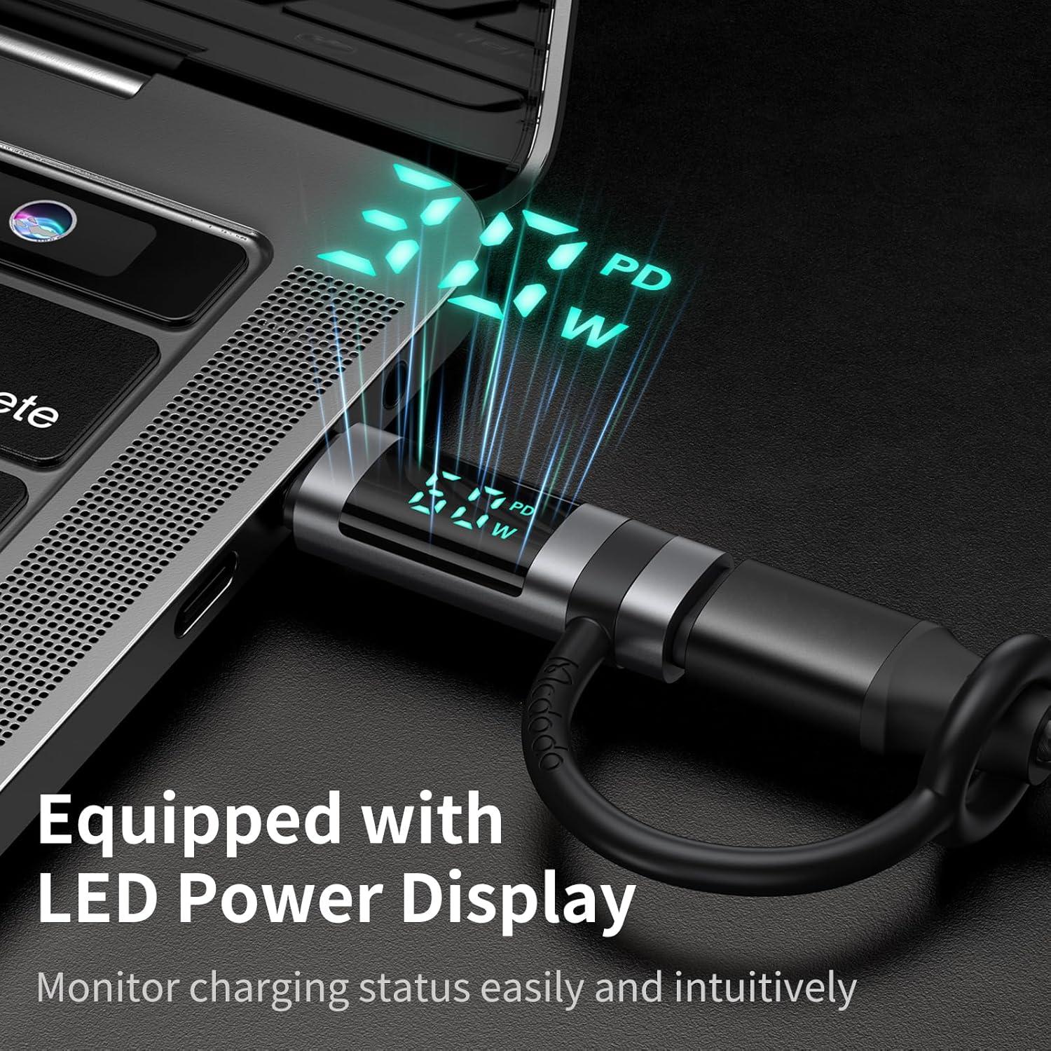 Adaptador Lightning a USB-C Mcdodo 60W con Pantalla Digital