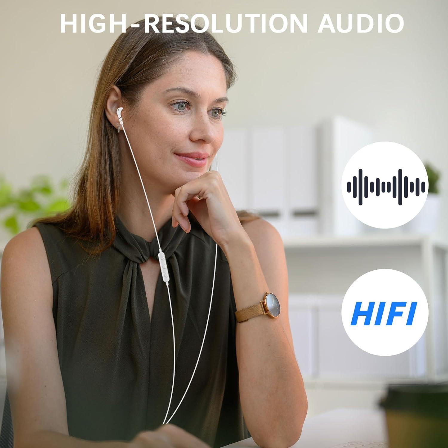 Auriculares con cable ASKUBSKU 3.5mm HiFi Estéreo con Micrófono