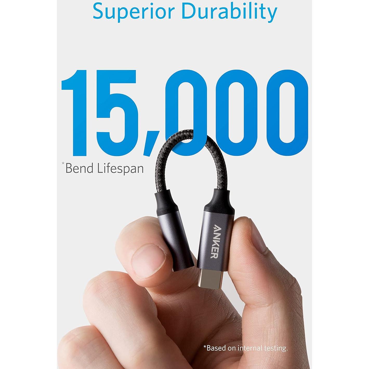 Adaptador de Audio USB-C a 3.5mm Anker A8195, 4.54g, Nylon