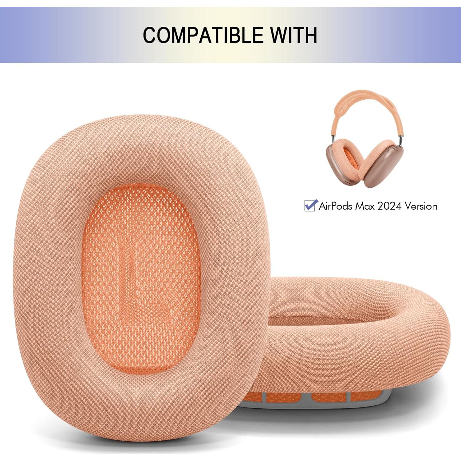 Almohadillas de Reemplazo GVOEARS para AirPods Max 2024 - Malla Naranja