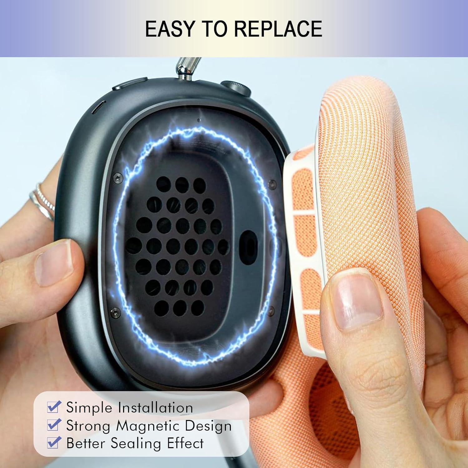 Almohadillas de Reemplazo GVOEARS para AirPods Max 2024 - Malla Naranja