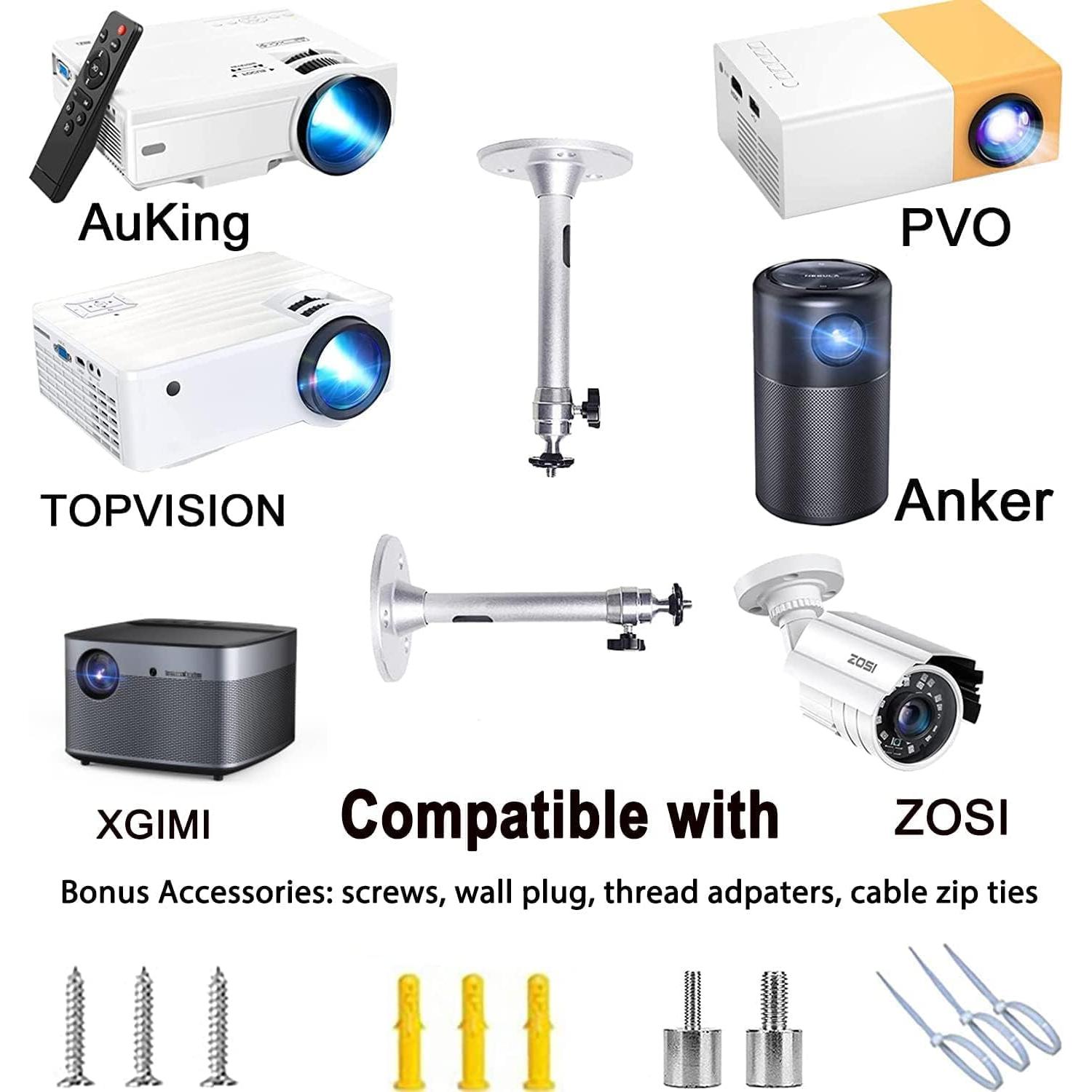 Soporte de Proyector Mini 2-Be-Best Ajustable 360° Plata