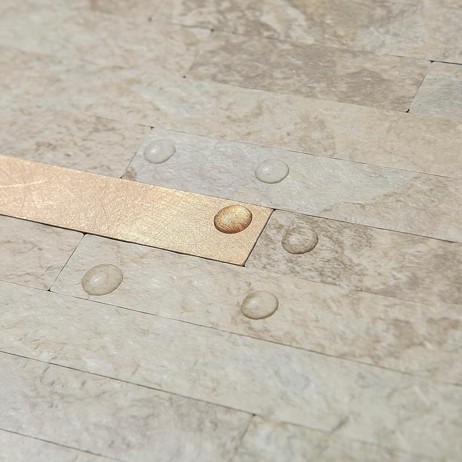 Azulejos de PVC Autoadhesivos AULIGET 2 Hojas Beige Piedra