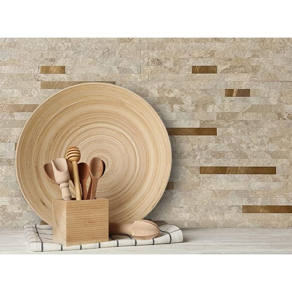 Azulejos de PVC Autoadhesivos AULIGET 2 Hojas Beige Piedra