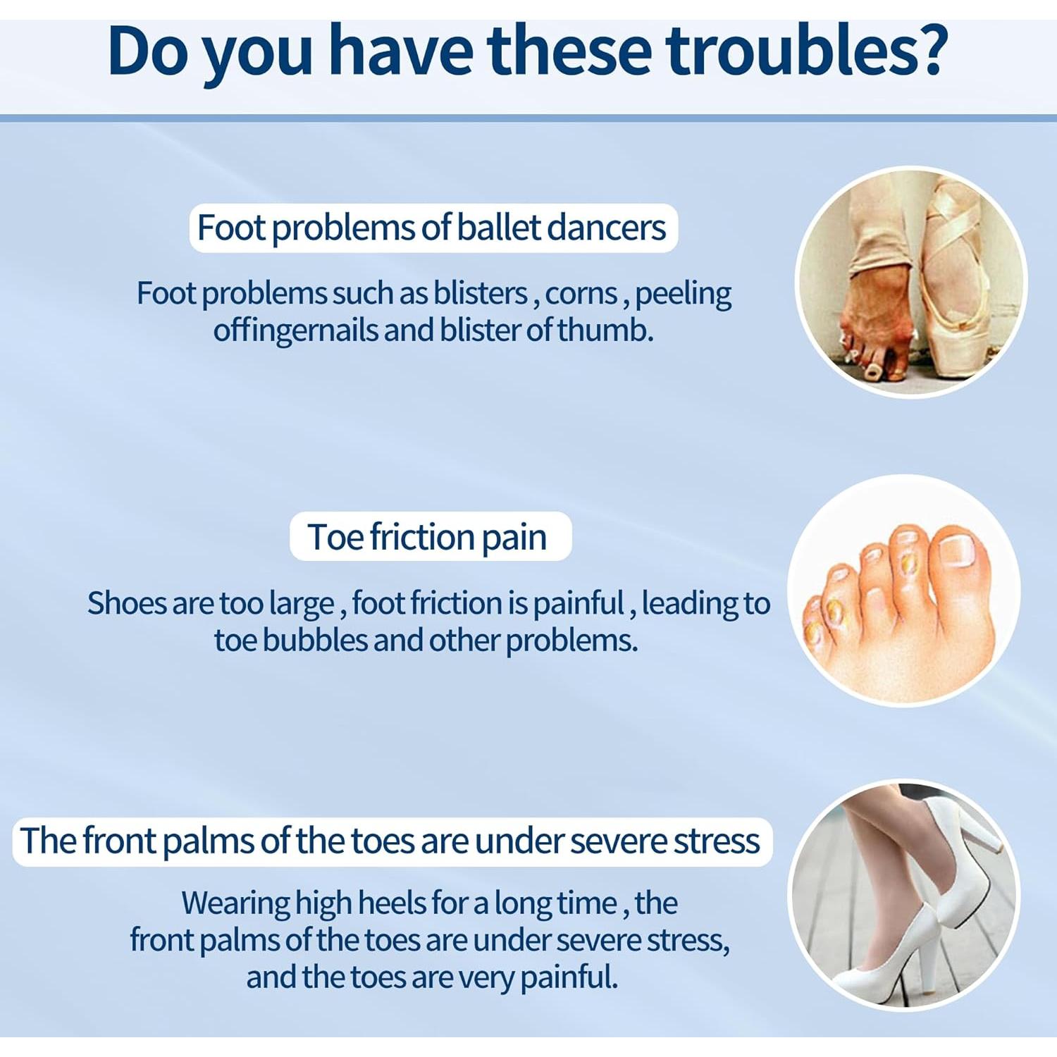 2 Pares Fundas de Gel Silicona Metatarsales Alivio Dolor