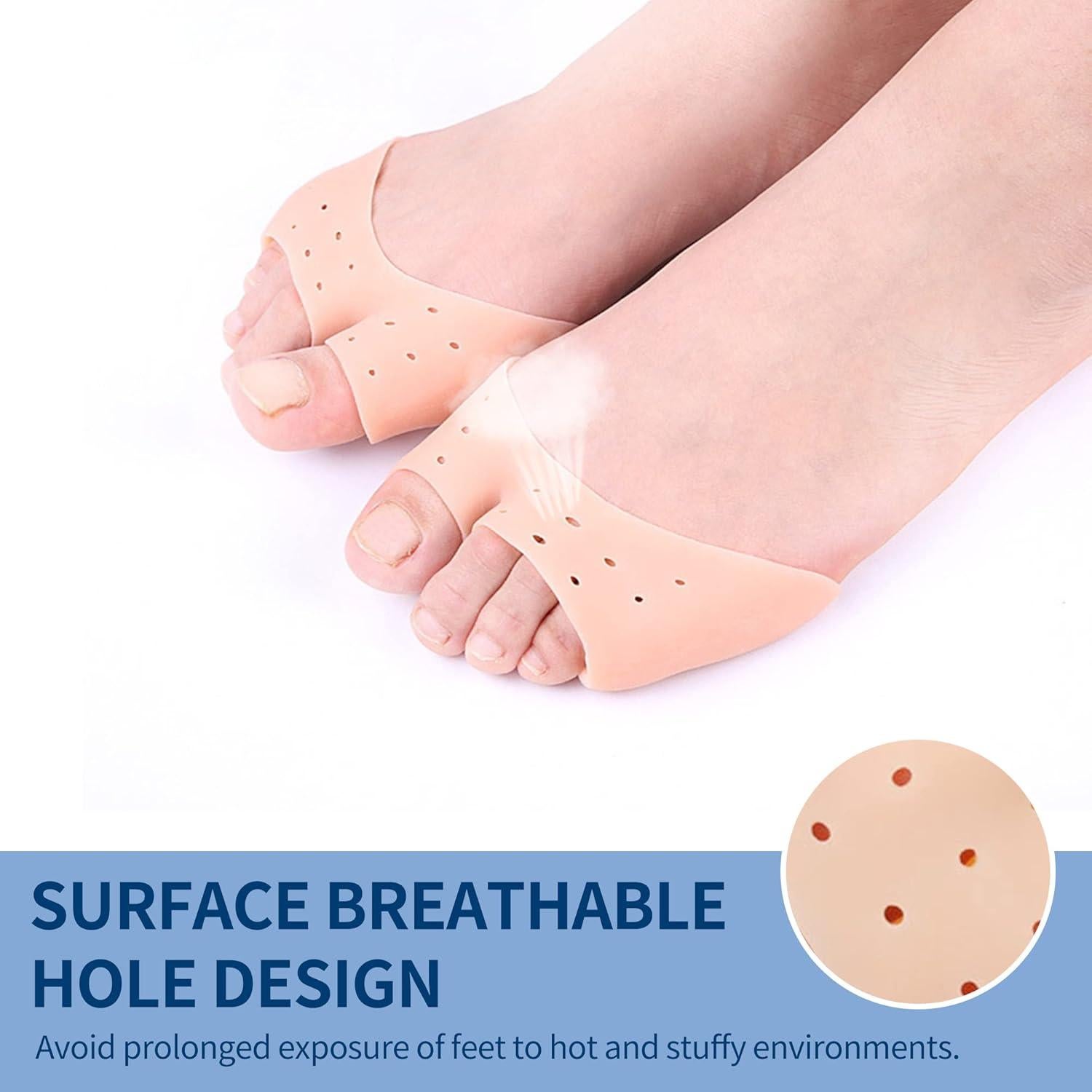 2 Pares Fundas de Gel Silicona Metatarsales Alivio Dolor