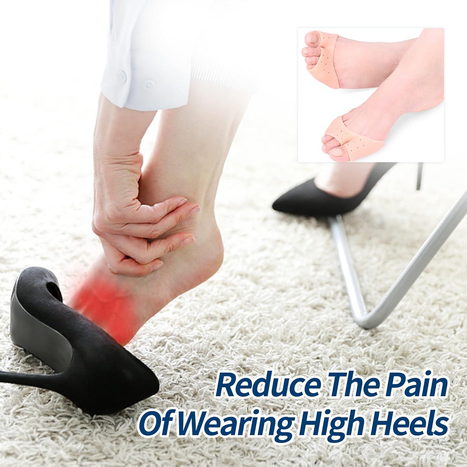 2 Pares Fundas de Gel Silicona Metatarsales Alivio Dolor