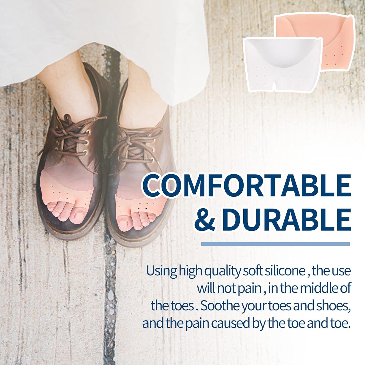 2 Pares Fundas de Gel Silicona Metatarsales Alivio Dolor