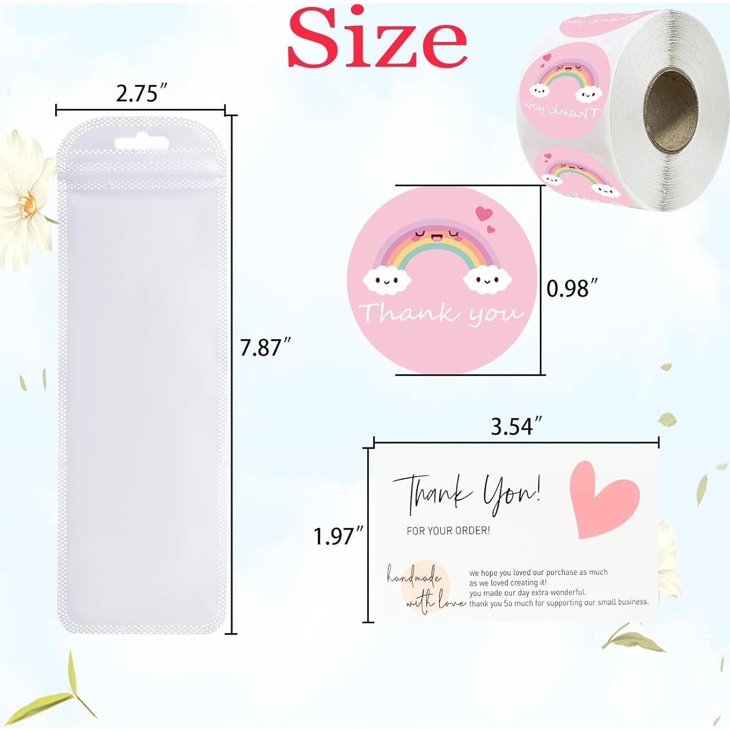 650 Bolsas Reutilizables 7x20cm + 500 Etiquetas Agradecimiento