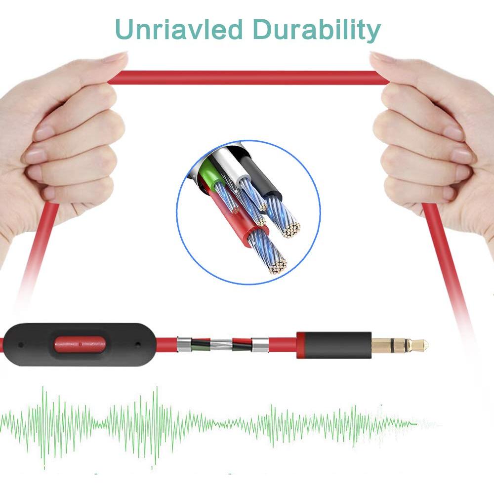 Cable de audio Toxaoii 3.5mm con micrófono para Beats y Sony