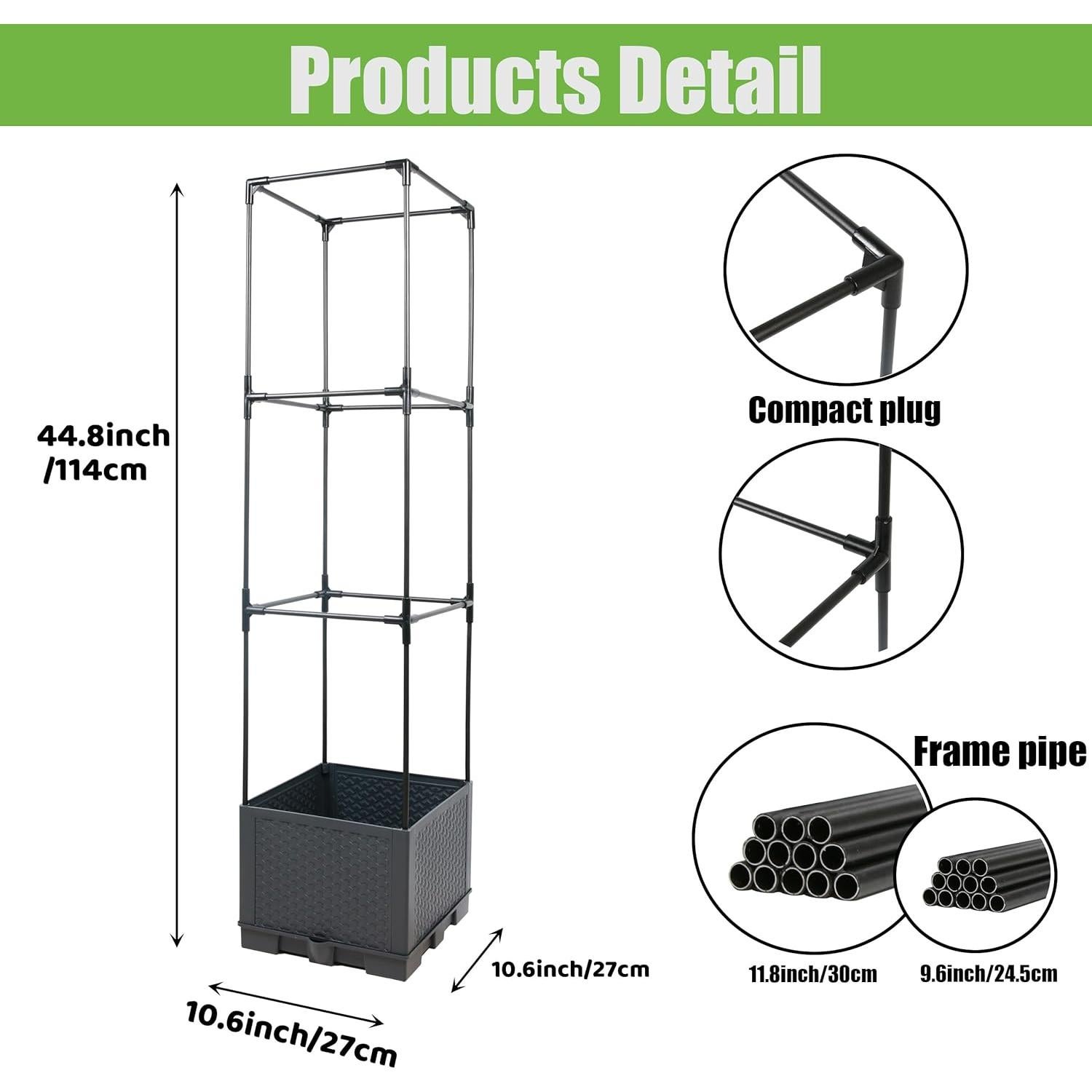 Sunnyglade Plantador Elevado con Trellis 2 Pcs 111.76 cm