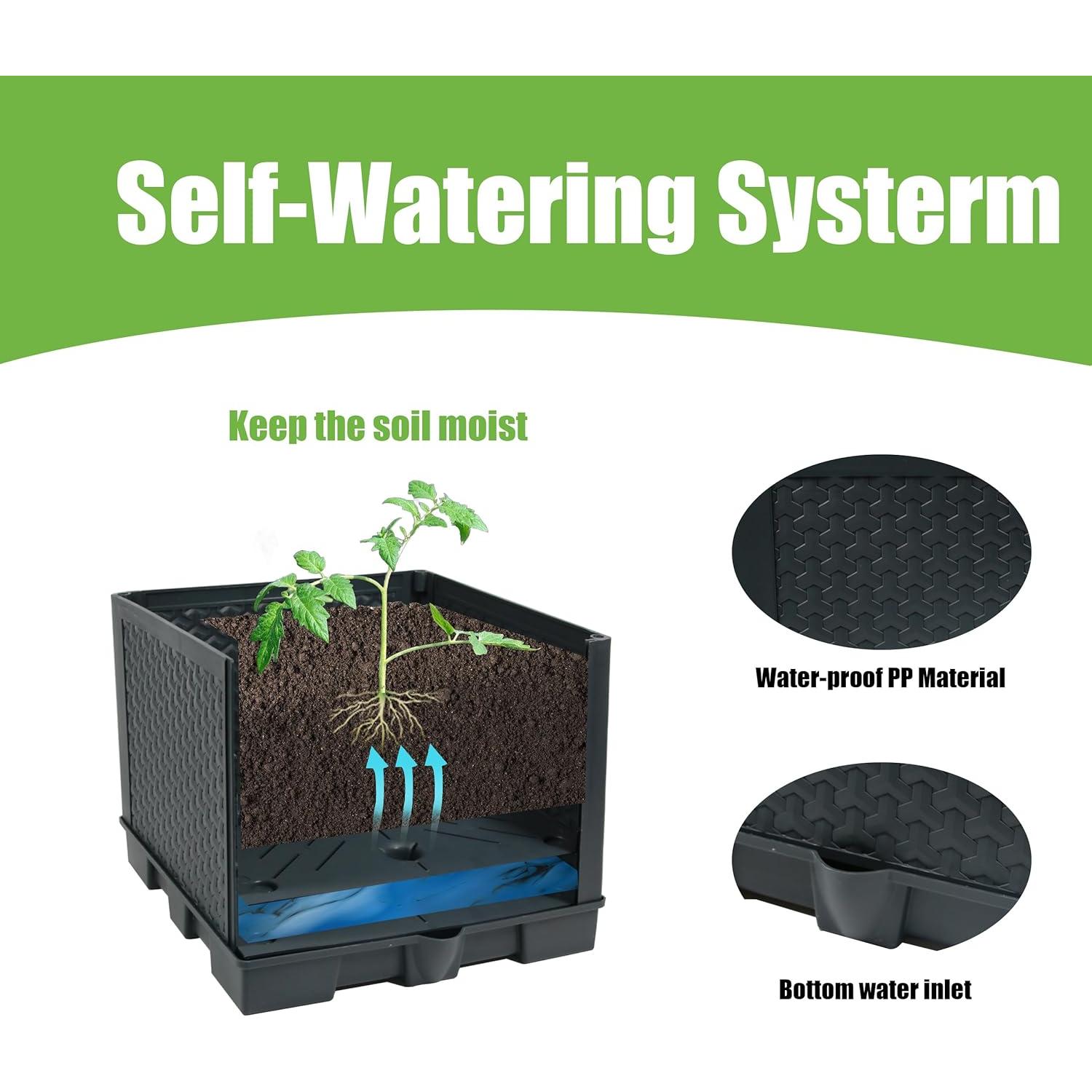 Sunnyglade Plantador Elevado con Trellis 2 Pcs 111.76 cm