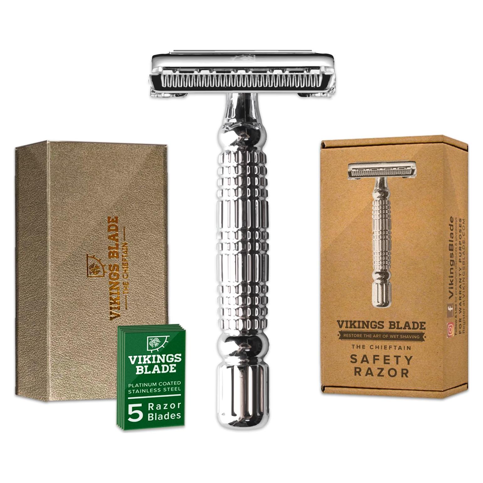 Navaja de Seguridad Doble Filo Vikings Blade + 5 Cuchillas Acero