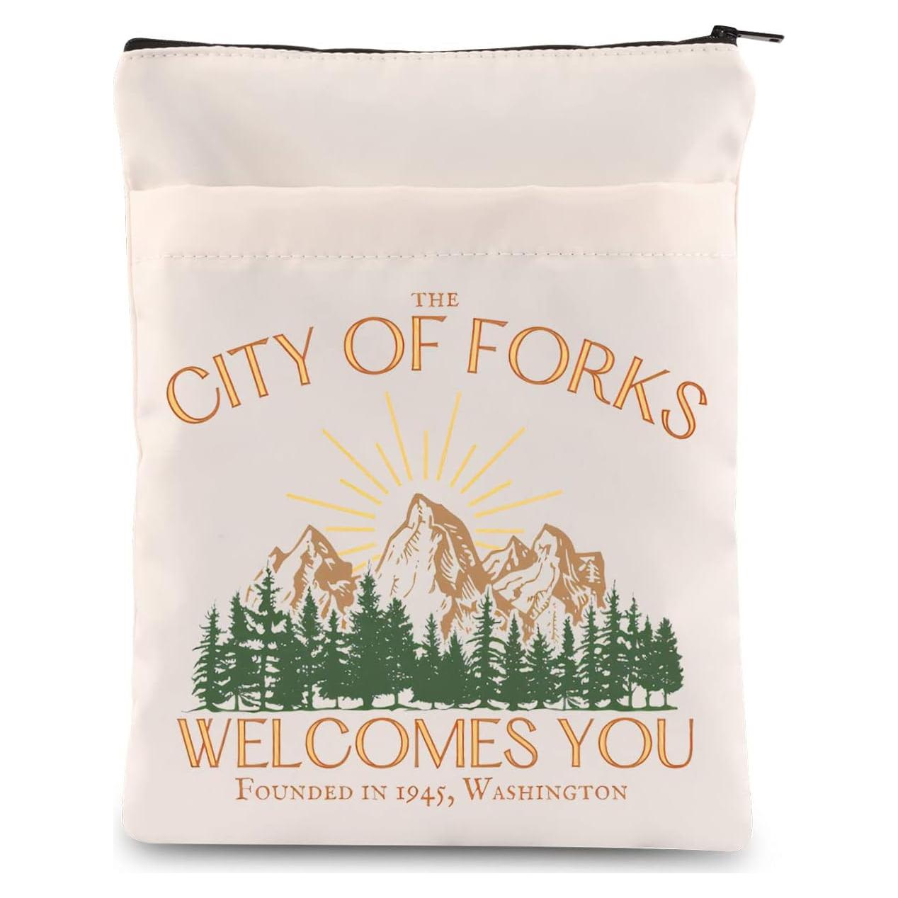 Bolsa de Libros JNIAP Ciudad de Forks con Cremallera 22x29cm