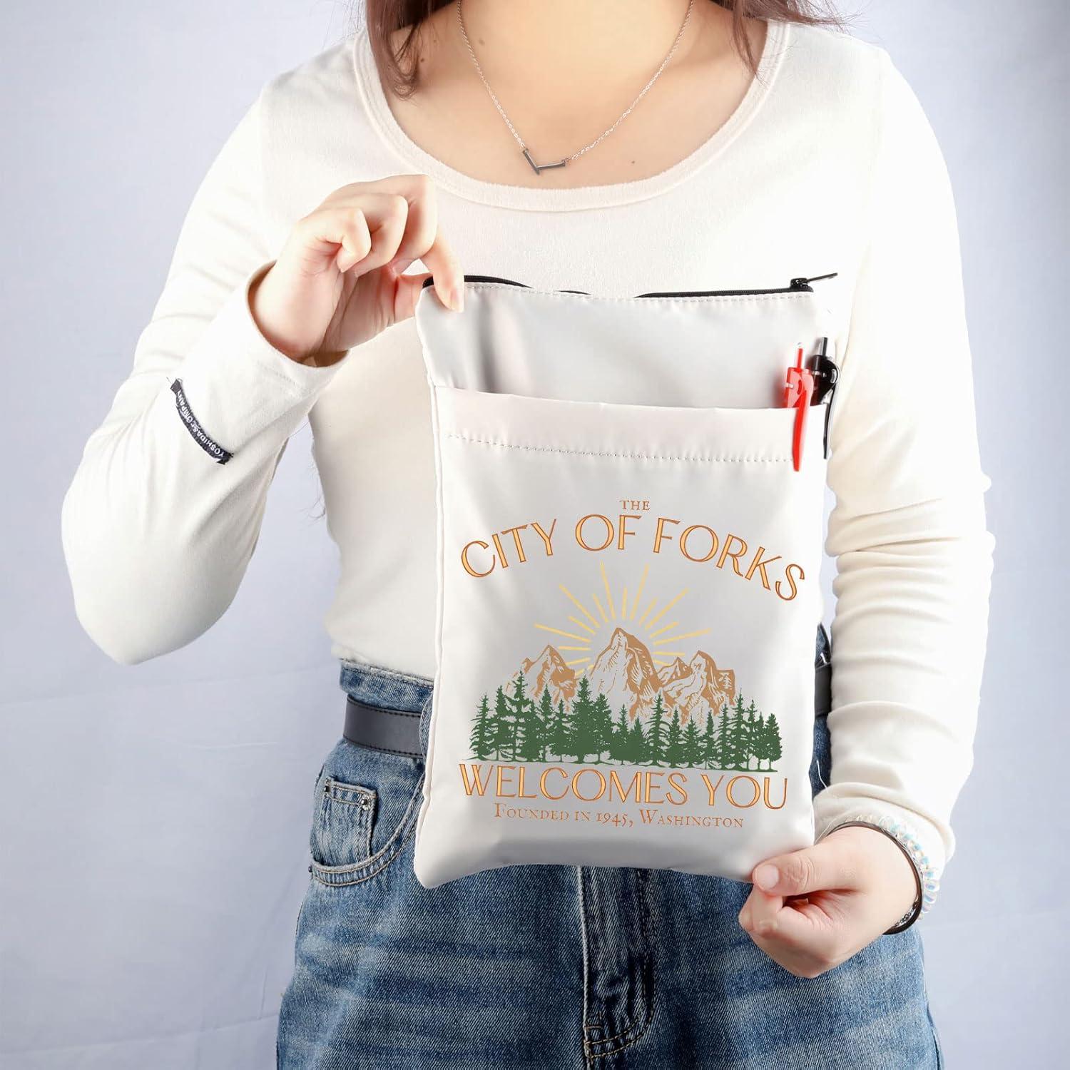 Bolsa de Libros JNIAP Ciudad de Forks con Cremallera 22x29cm