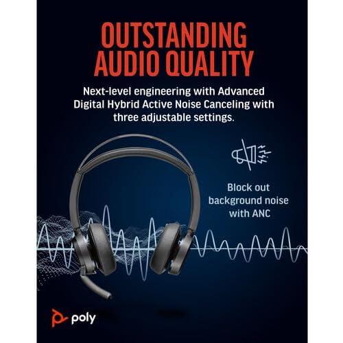 Auriculares Estéreo Bluetooth Poly Voyager Focus 2 UC USB-C