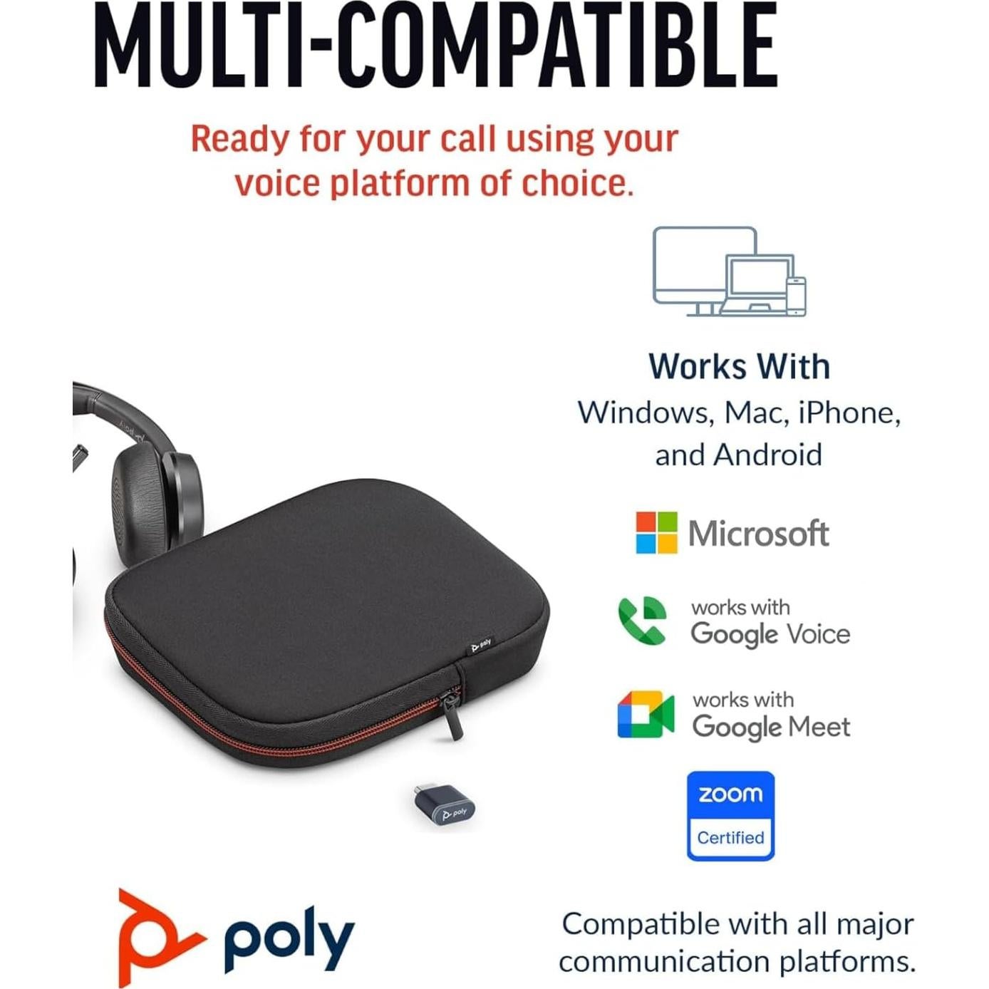 Auricular Inalámbrico Poly Voyager Focus 2 USB-C Bluetooth Estéreo