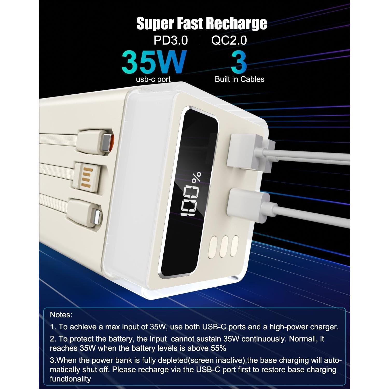 Banco de Energía 90000mAh SHENZHEN Carga Rápida 35W 6 Puertos