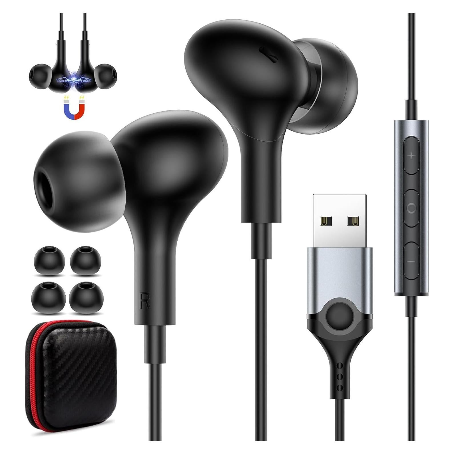 Auriculares USB AIAUXAI con micrófono y cancelación de ruido