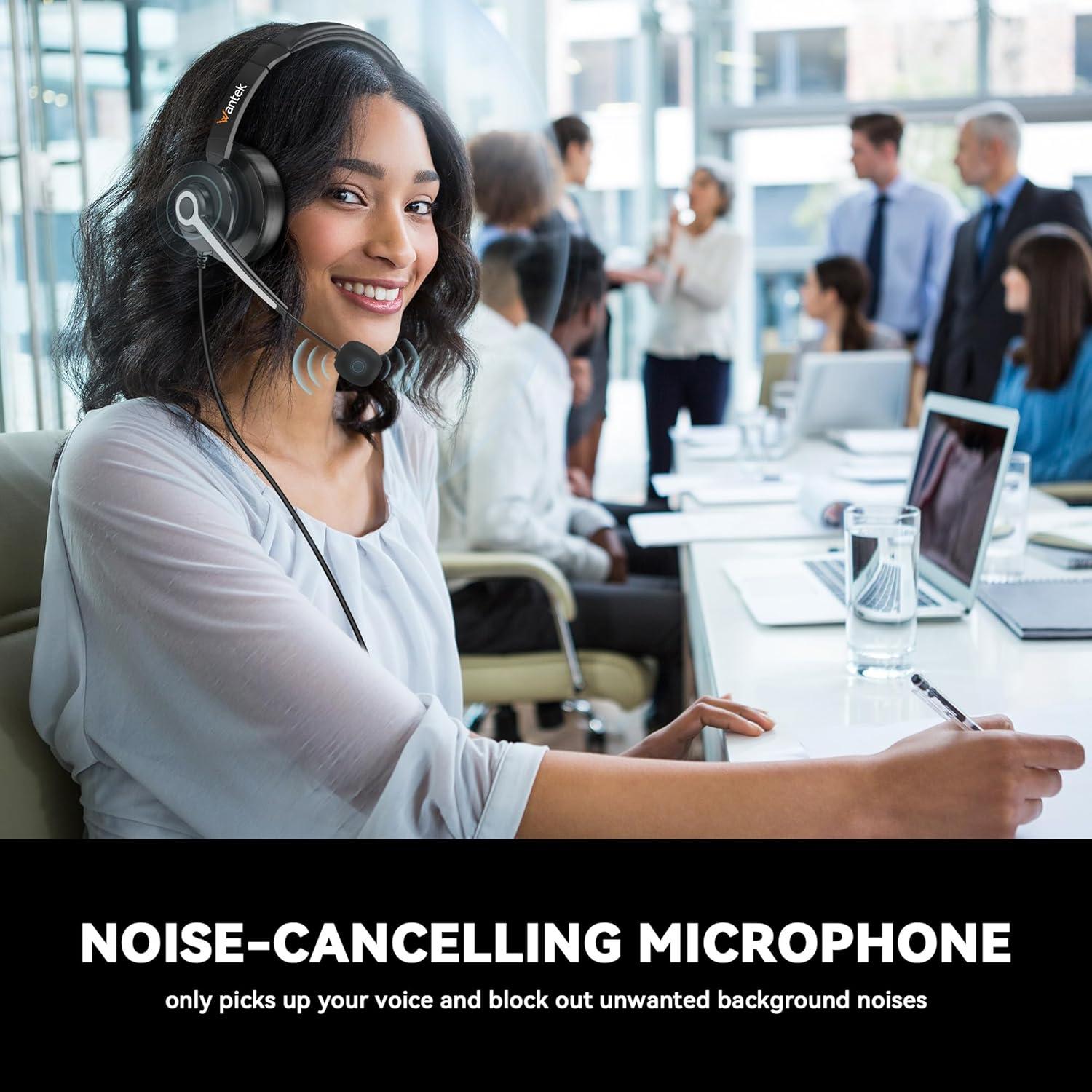 Auricular Wantek USB y 3.5mm con micrófono cancelación ruido