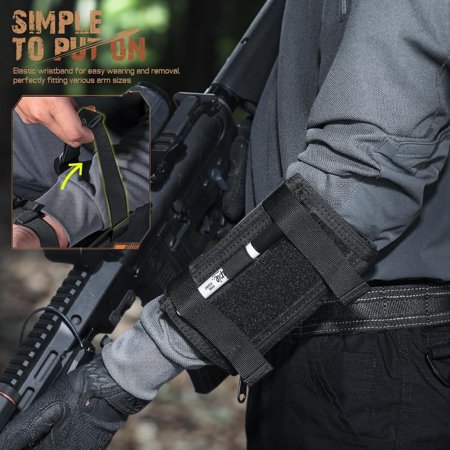 Funda de Mapa Táctica LIVANS Negra para Brazo - 3 Bolsillos