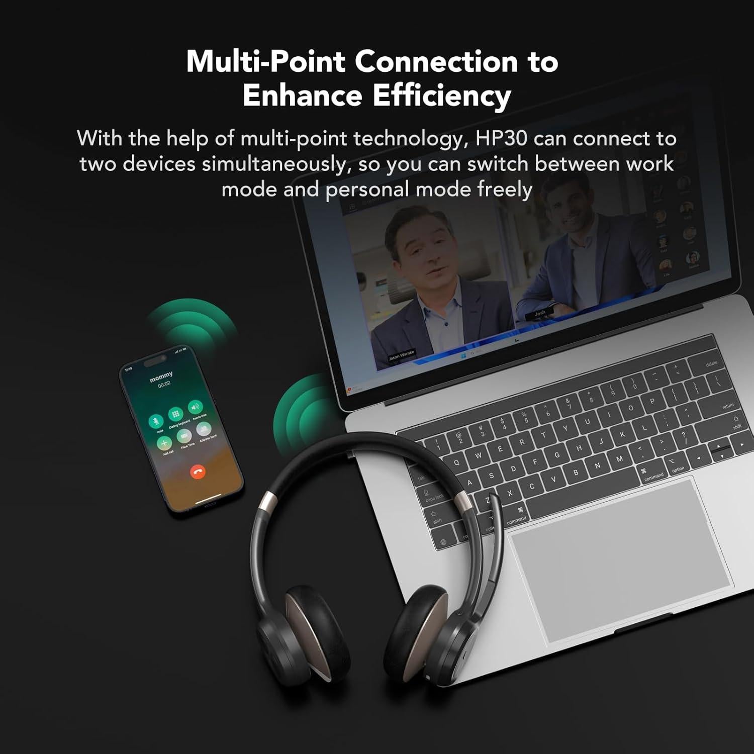 Auricular Bluetooth Nuroum HP30 con Cancelación de Ruido