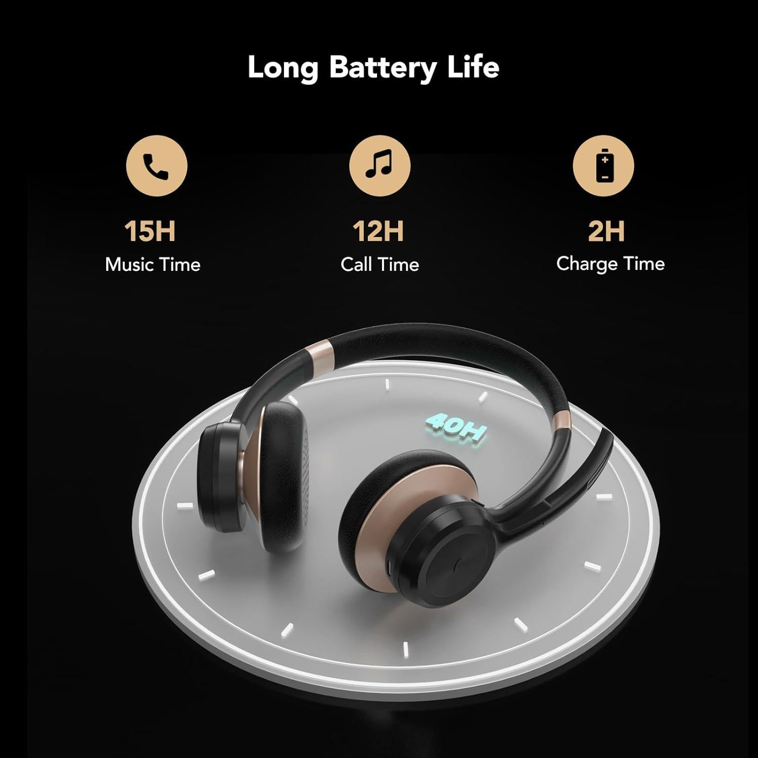 Auricular Bluetooth Nuroum HP30 con Cancelación de Ruido