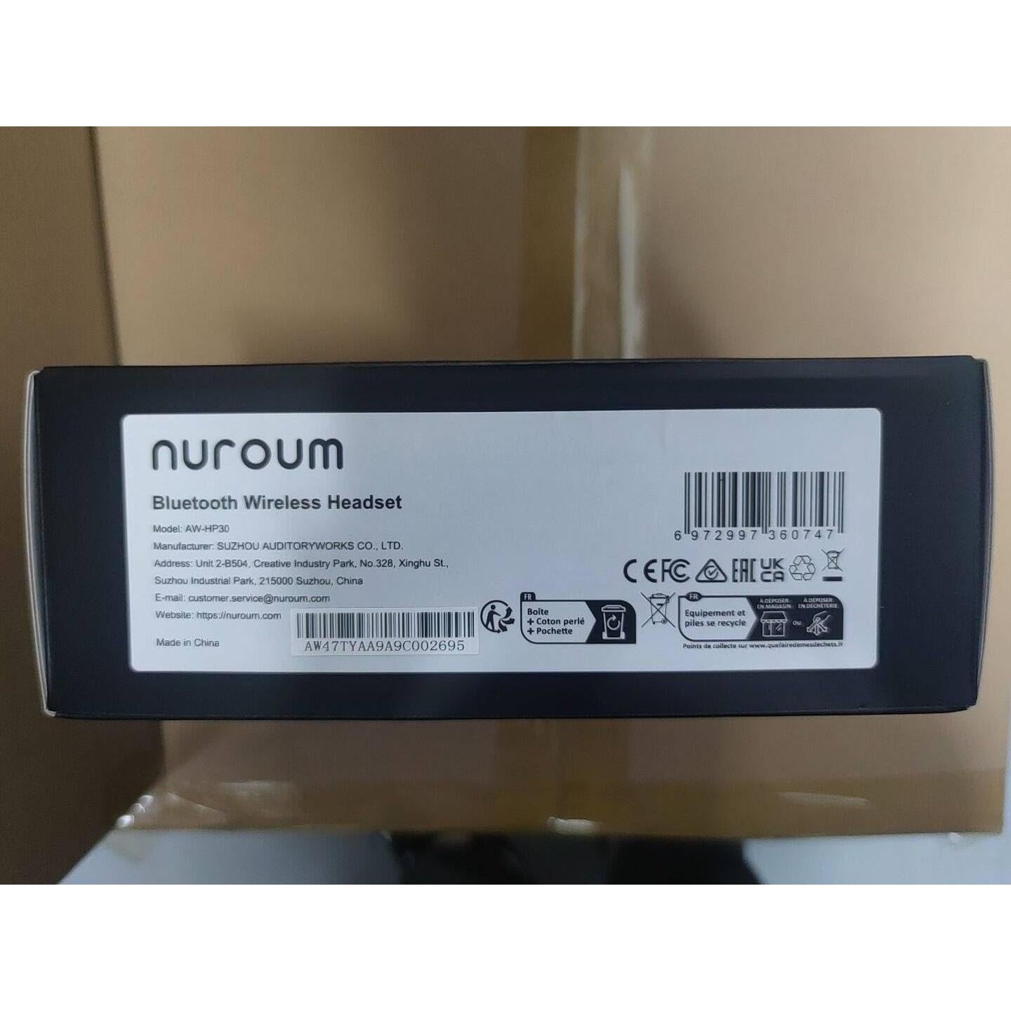 Auricular Bluetooth Nuroum HP30 con Cancelación de Ruido