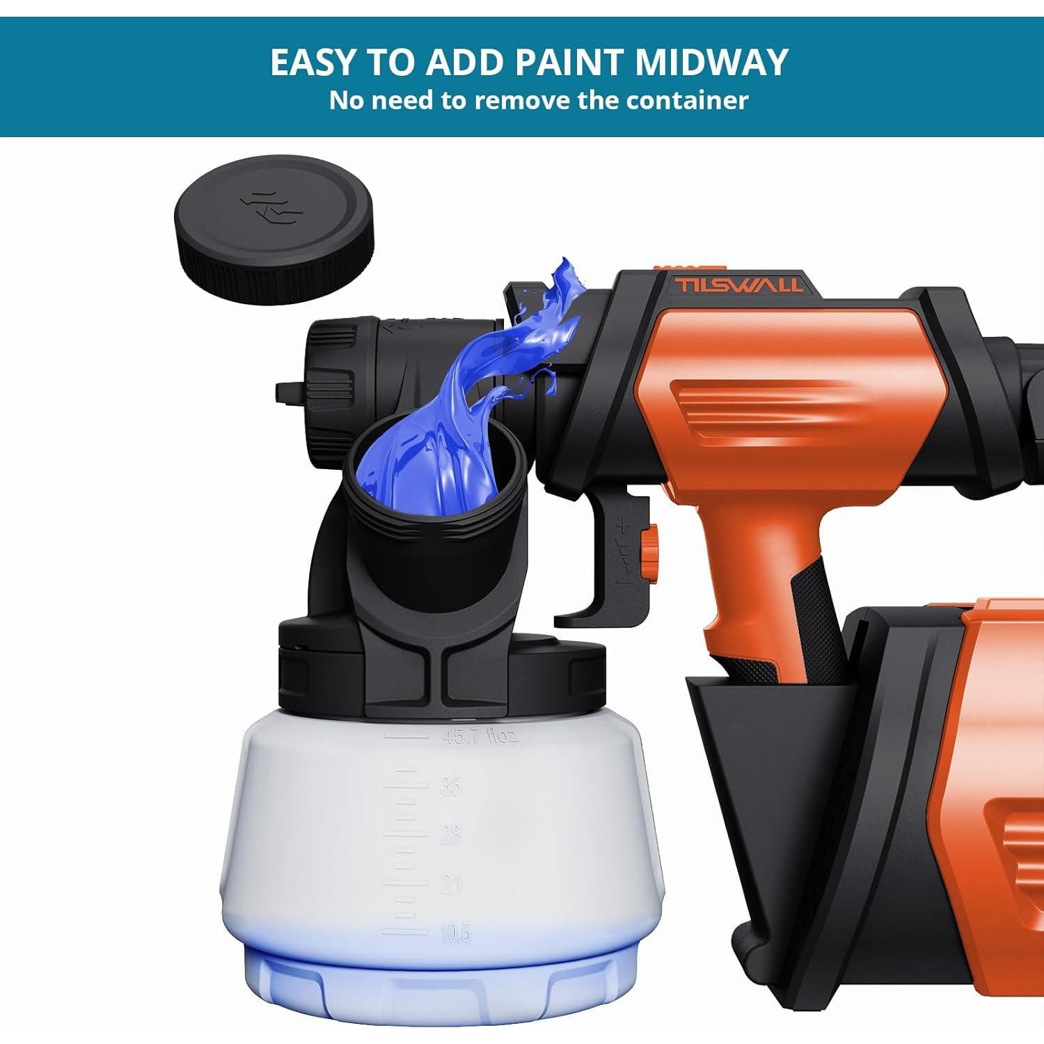 Pulverizador de Pintura Tilswall Shark 800W 1300ml 4 Boquillas