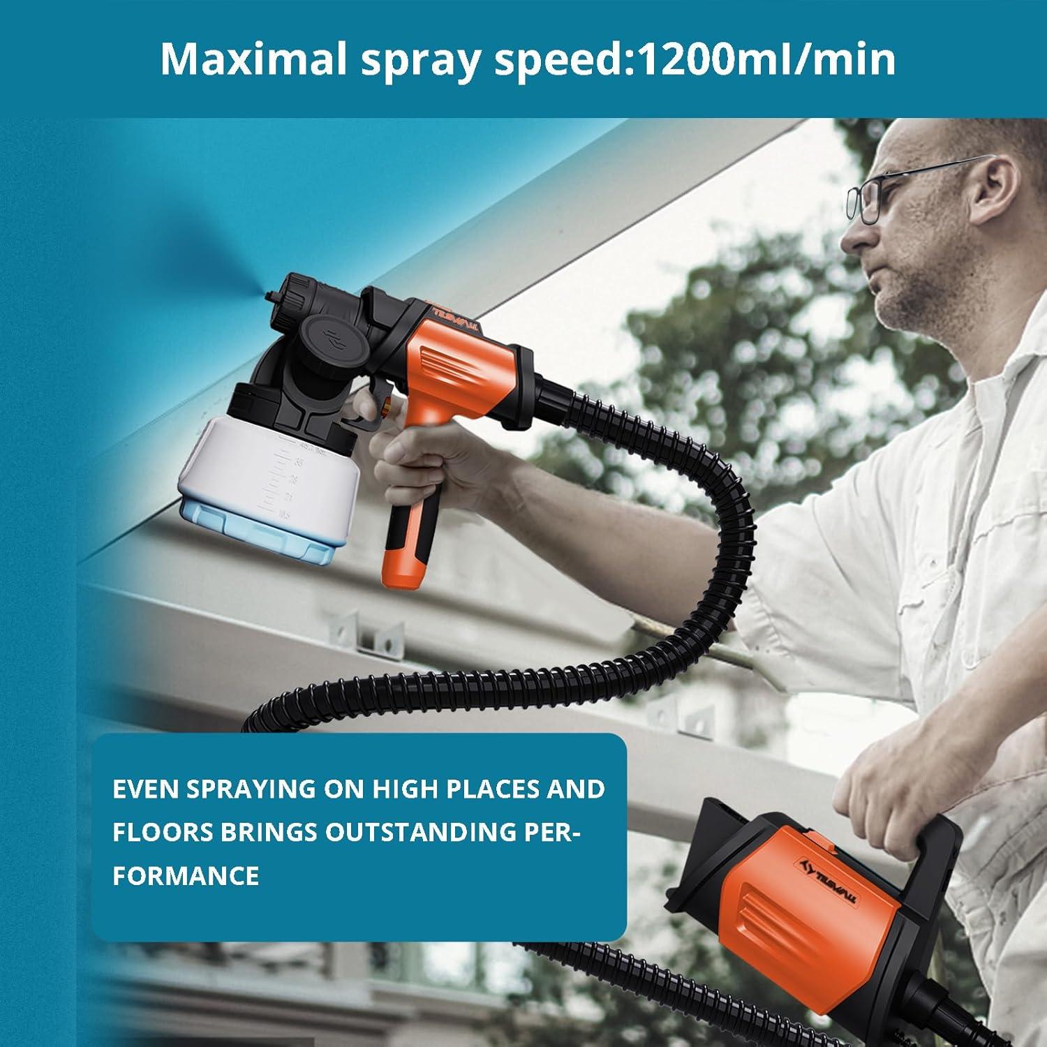 Pulverizador de Pintura Tilswall Shark 800W 1300ml 4 Boquillas