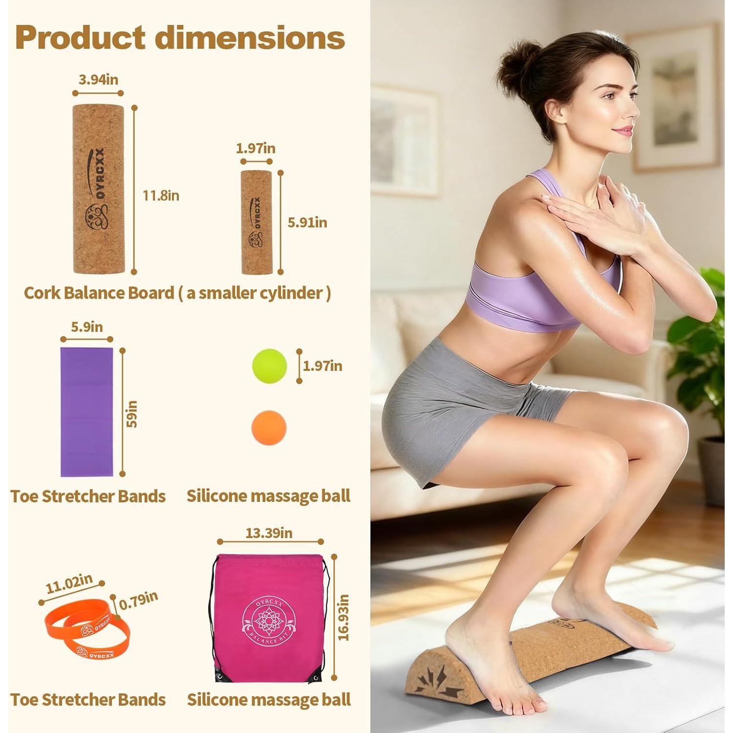 Tabla de Equilibrio de Corcho QYRCXX 30cm - Fortalecedor de Pies