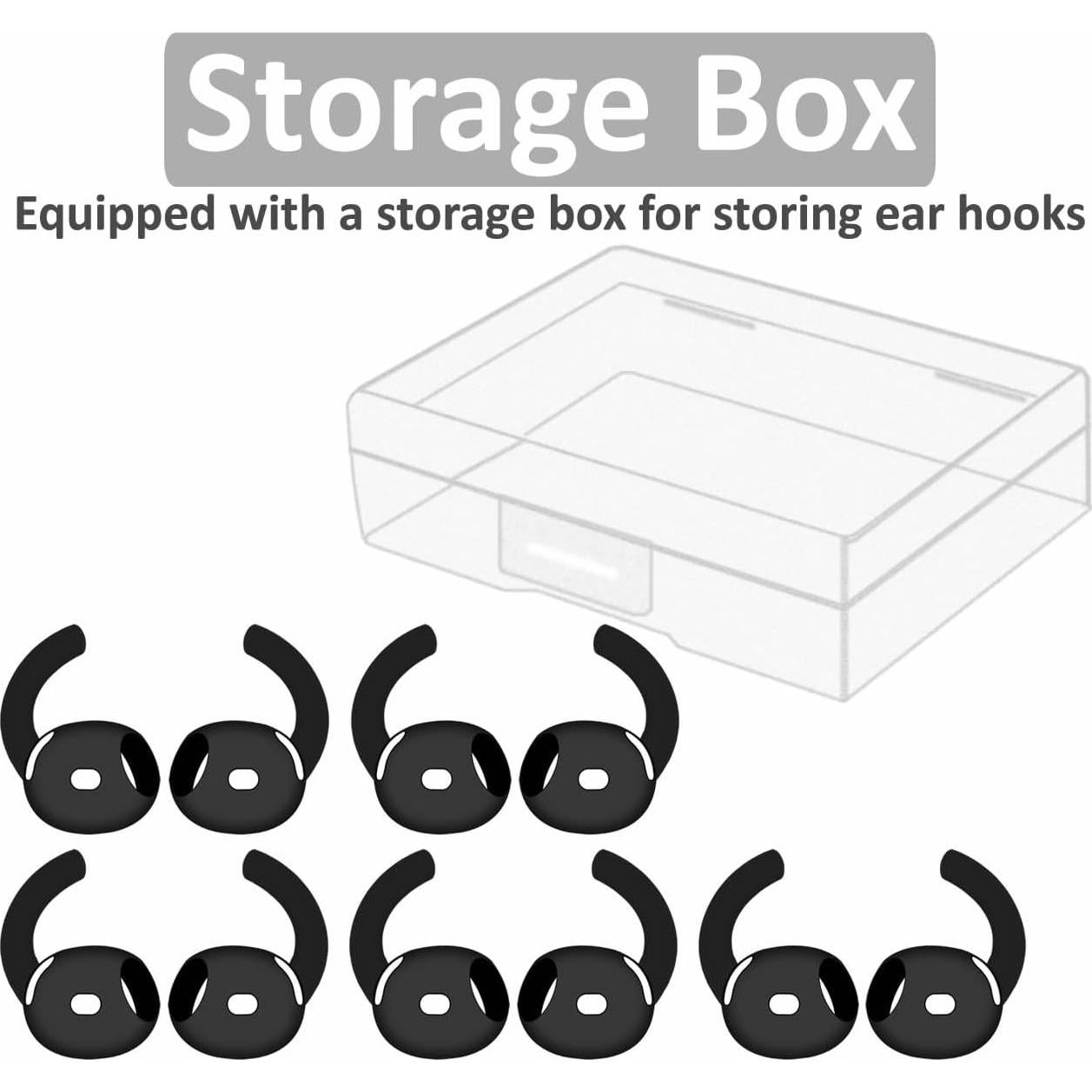 Ganchos para Orejas AirPods 4 IiEXCEL - Silicona Ergonómica Negro