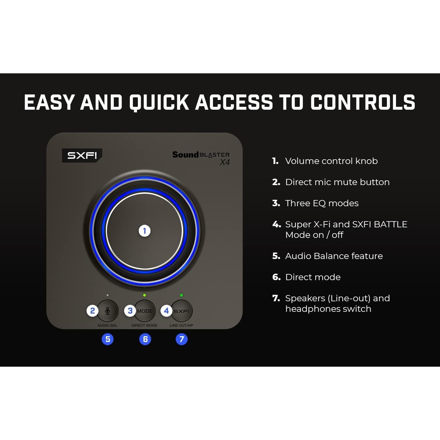 DAC USB Externo Creative Sound Blaster X4 7.1 Multicanal