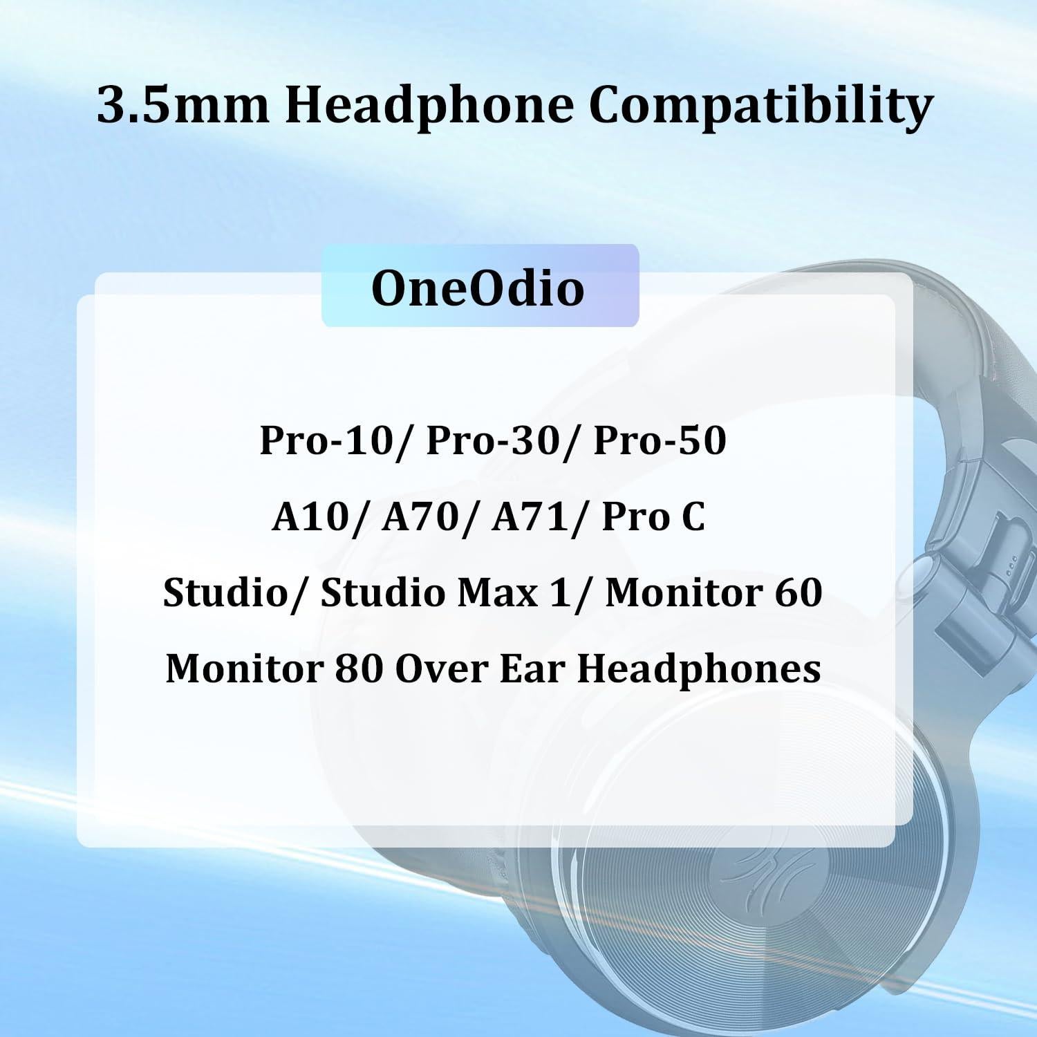 Cable de audio 3.5mm OneOdio Pro 10/30/50/A70/A71 - 155cm