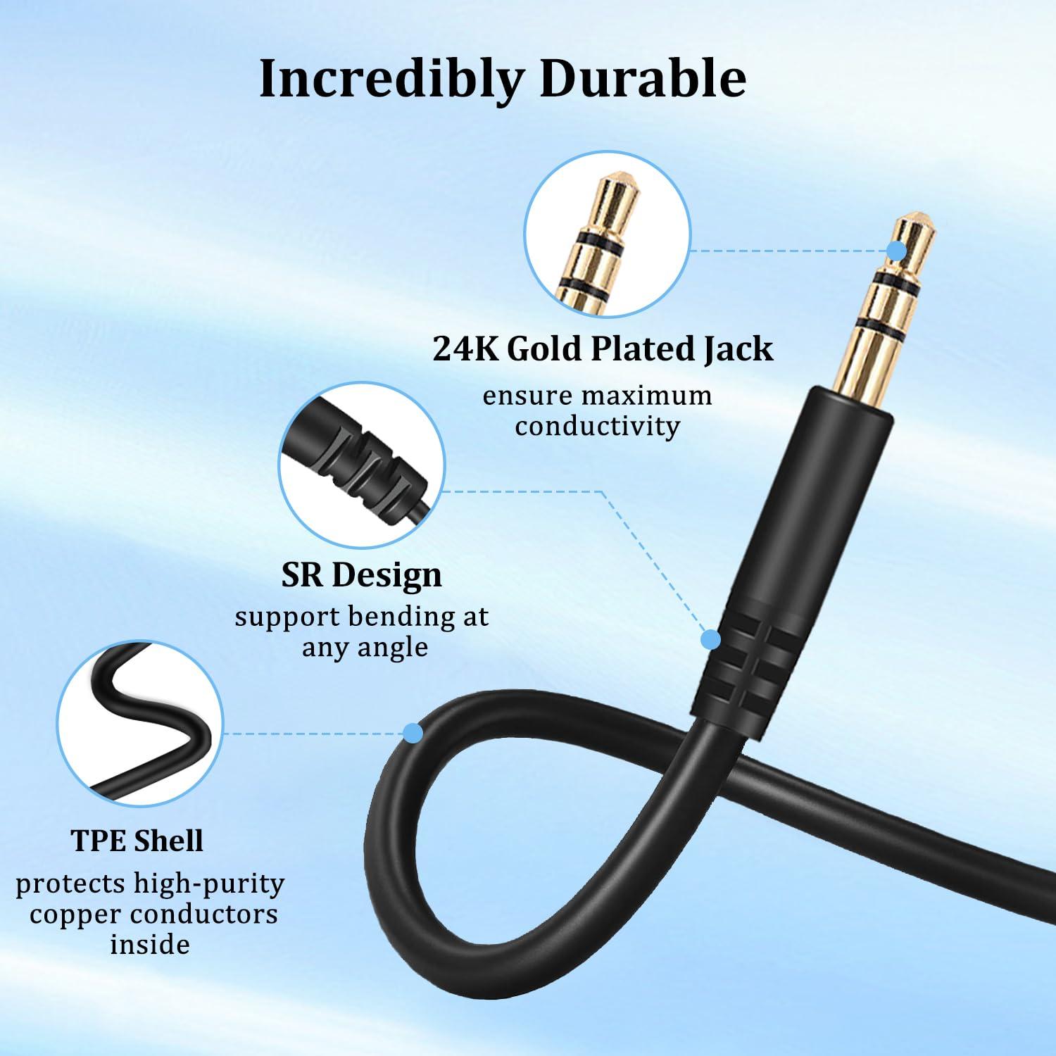 Cable de audio 3.5mm OneOdio Pro 10/30/50/A70/A71 - 155cm