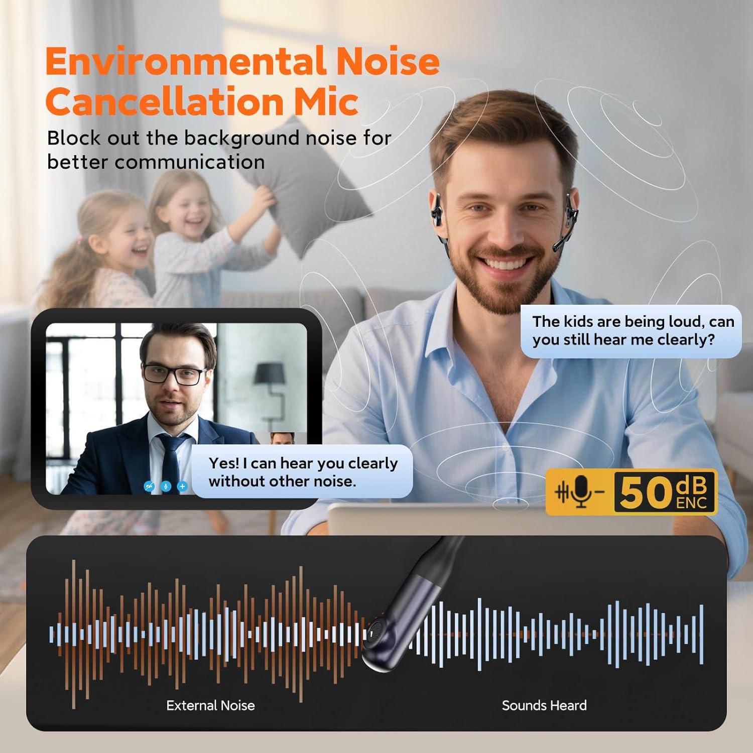 Auricular Inalámbrico OLEAP P200b Pro con Micrófono AI ENC 50dB