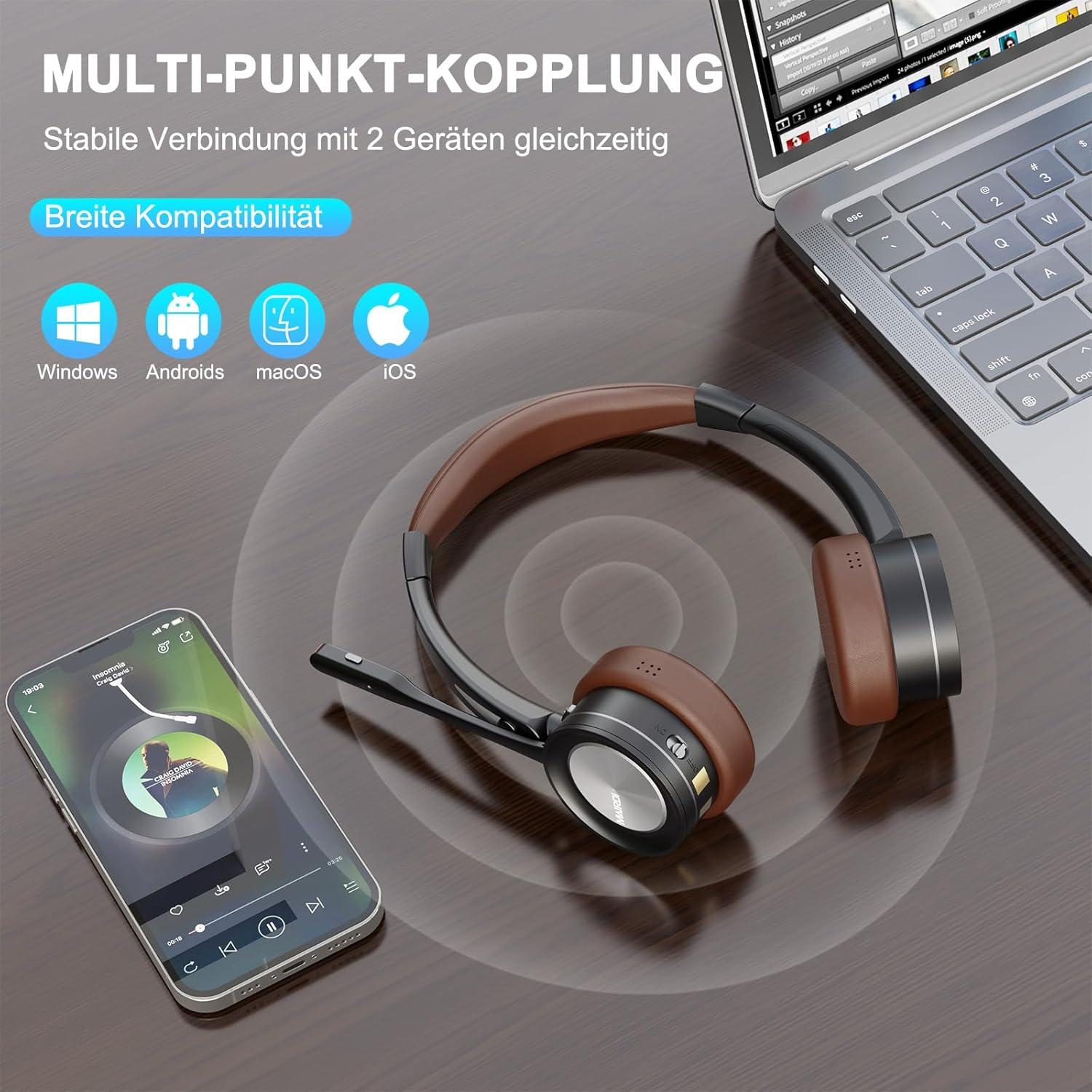 Auricular Bluetooth MAIRDI M890 con Micrófono y Cancelación de Ruido