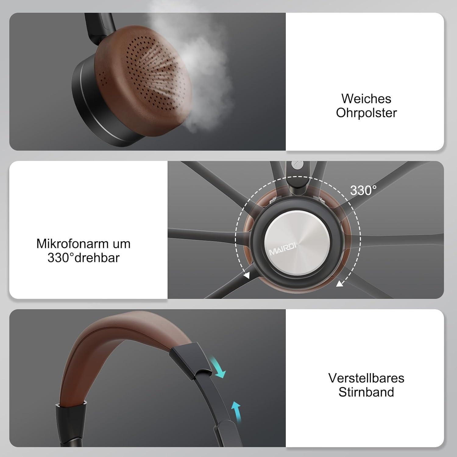 Auricular Bluetooth MAIRDI M890 con Micrófono y Cancelación de Ruido