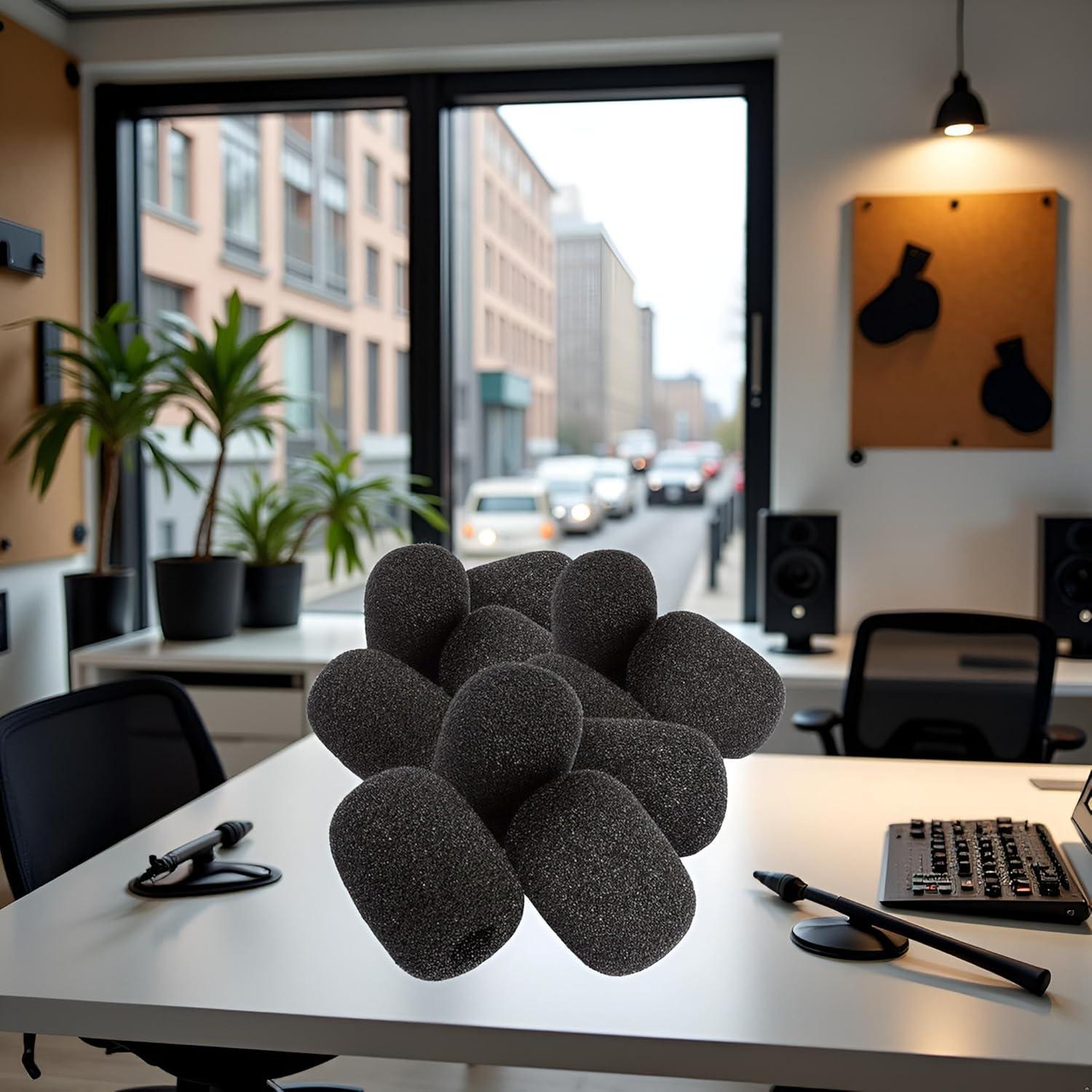 10 Fundas de Espuma Negra para Micrófono BlueParrott B450 B550