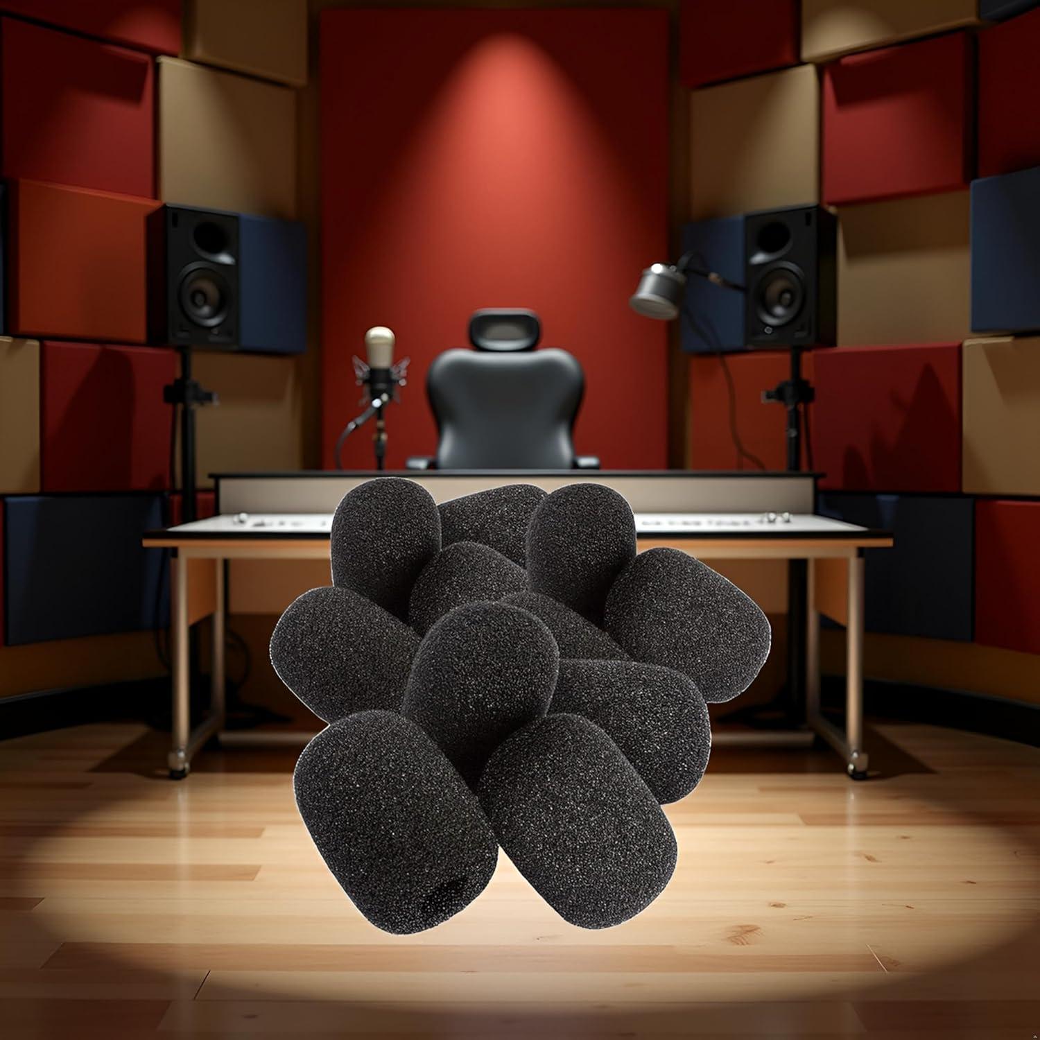 10 Fundas de Espuma Negra para Micrófono BlueParrott B450 B550