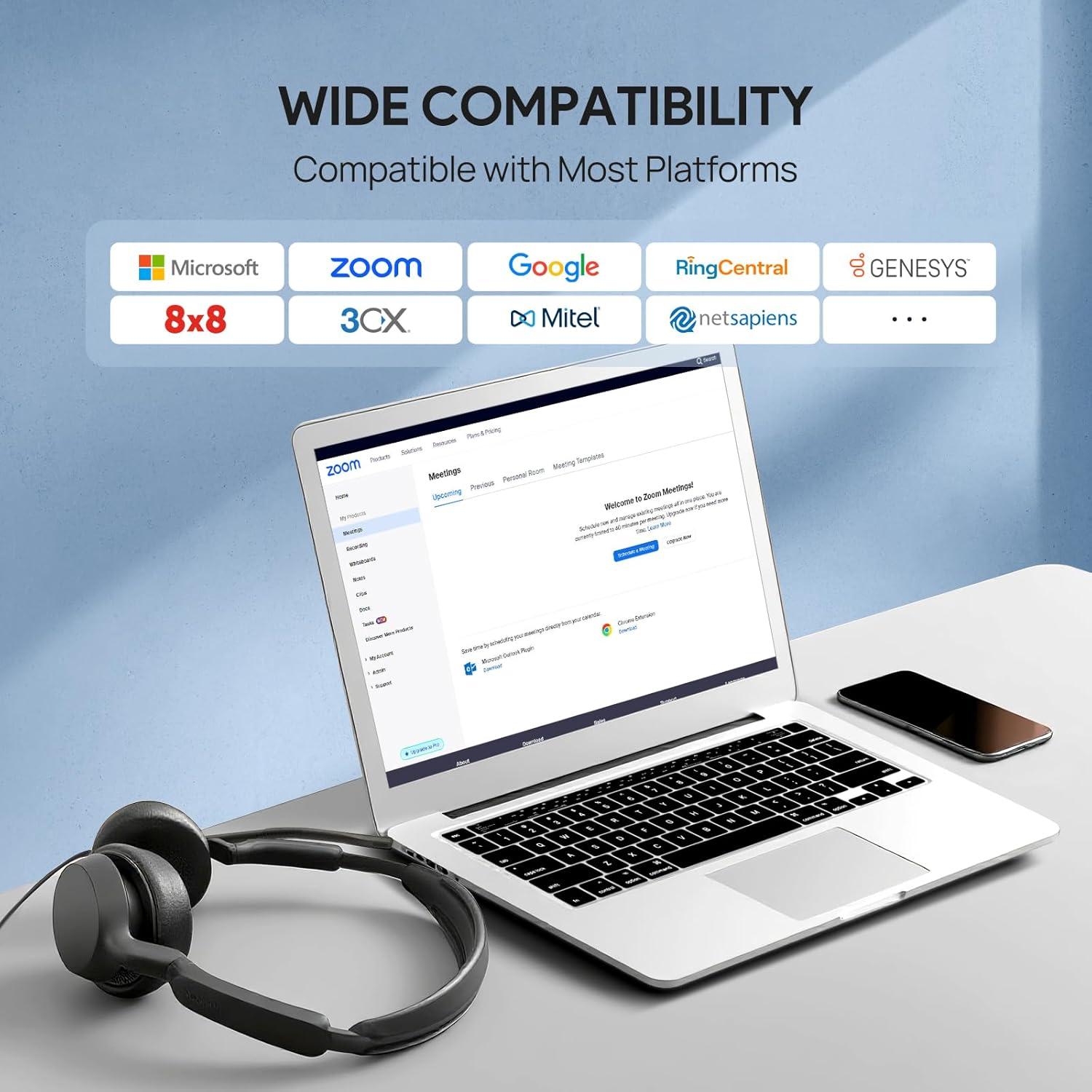 Auricular USB-A Yealink UH42 con Micrófono y Cancelación de Ruido