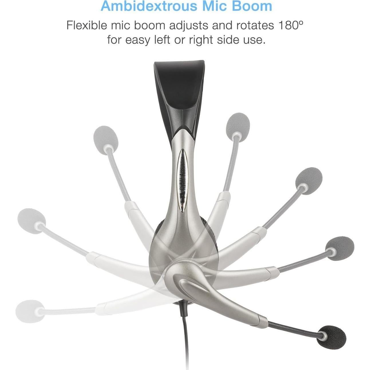 Auricular Mono USB Cyber Acoustics AC-840 con Micrófono y Cancelación de Ruido