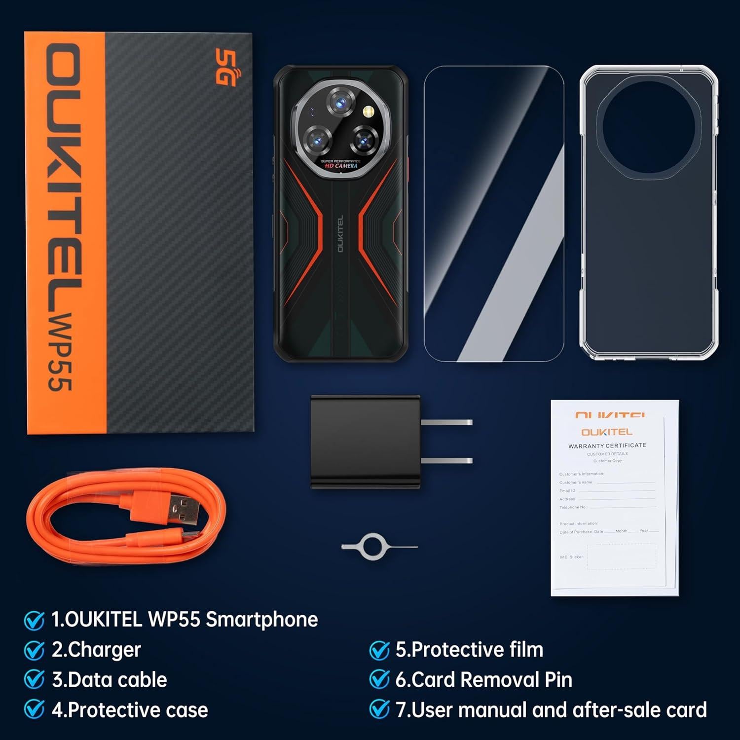 OUKITEL WP55 5G Teléfono Resistente 11000mAh 36GB+256GB